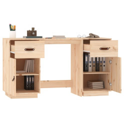 Bureau avec armoires 135x50x75 cm Bois massif de pin