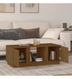 Table basse Marron miel 110x50x40 cm Bois massif de pin