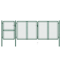 Portail de jardin Acier 125x395 cm Vert