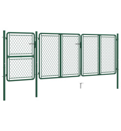 Portail de jardin Acier 125x395 cm Vert