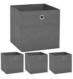 Boîte de rangement 4 pcs Tissu non-tissé 32x32x32 cm Gris