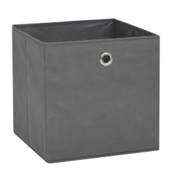 Boîte de rangement 4 pcs Tissu non-tissé 32x32x32 cm Gris