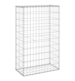 Mur en gabion avec couvercles Acier galvanisé 60x30x100 cm