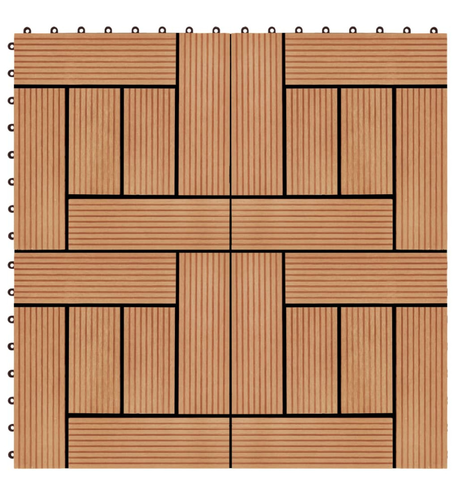 Carreaux de terrasse 22 pcs 30 x 30 cm 2 m² WPC Teck