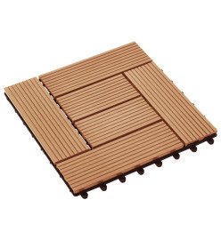 Carreaux de terrasse 22 pcs 30 x 30 cm 2 m² WPC Teck