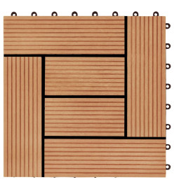 Carreaux de terrasse 22 pcs 30 x 30 cm 2 m² WPC Teck