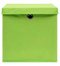 Boîtes de rangement avec couvercles 4 pcs Vert 32x32x32cm Tissu