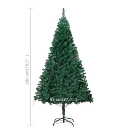 Arbre de Noël artificiel avec branches épaisses vert 180 cm PVC