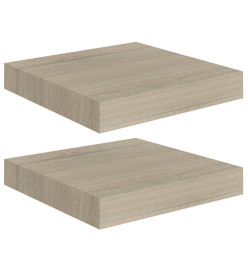 Étagères murales flottantes 2 pcs chêne 23x23,5x3,8 cm MDF