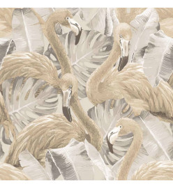 Noordwand Papier peint Flamingo and Monstera Beige