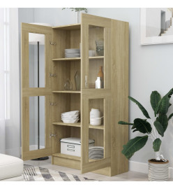 Armoire à vitrine Chêne sonoma 82,5x30,5x150 cm Aggloméré