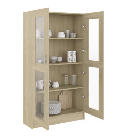 Armoire à vitrine Chêne sonoma 82,5x30,5x150 cm Aggloméré