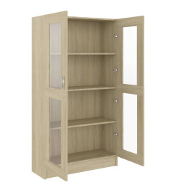 Armoire à vitrine Chêne sonoma 82,5x30,5x150 cm Aggloméré