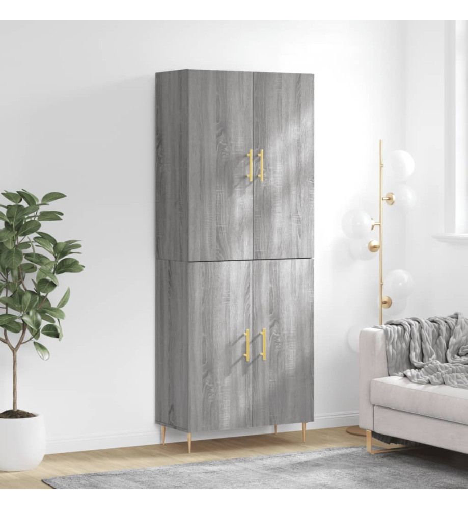Buffet haut Sonoma gris 69,5x34x180 cm Bois d'ingénierie Buffet haut Sonoma gris 69,5x34x180 cm Bois d'ingénierie