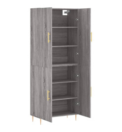 Buffet haut Sonoma gris 69,5x34x180 cm Bois d'ingénierie