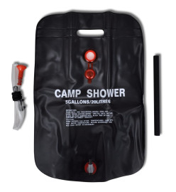 Douche solaire d'extérieur de camping 20 L 2 pcs