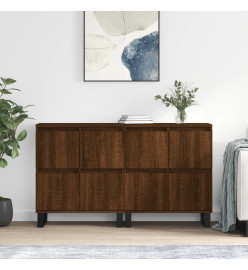 Buffets 2 pcs chêne marron bois d'ingénierie