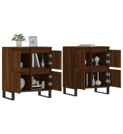 Buffets 2 pcs chêne marron bois d'ingénierie