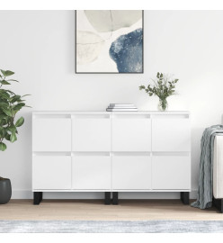 Buffets 2 pcs blanc bois d'ingénierie