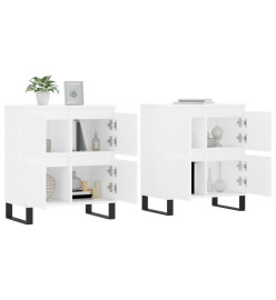 Buffets 2 pcs blanc bois d'ingénierie
