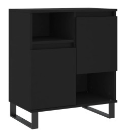Buffets 2 pcs noir bois d'ingénierie