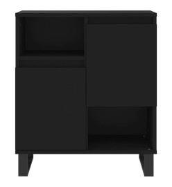 Buffets 2 pcs noir bois d'ingénierie