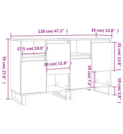 Buffets 2 pcs noir bois d'ingénierie