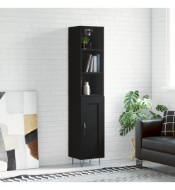 Buffet haut Noir 34,5x34x180 cm Bois d'ingénierie