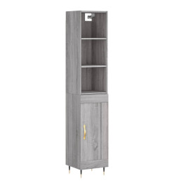 Buffet haut Sonoma gris 34,5x34x180 cm Bois d'ingénierie