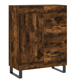 Buffet haut Chêne fumé 69,5x34x180 cm Bois d'ingénierie