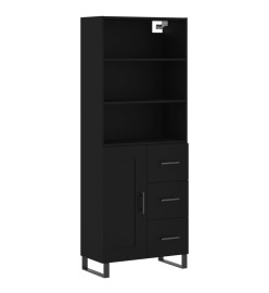 Buffet haut Noir 69,5x34x180 cm Bois d'ingénierie