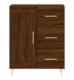Buffet haut Chêne marron 69,5x34x180 cm Bois d'ingénierie