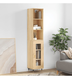 Buffet haut Chêne sonoma 34,5x34x180 cm Bois d'ingénierie
