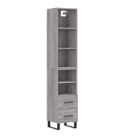 Buffet haut Sonoma gris 34,5x34x180 cm Bois d'ingénierie