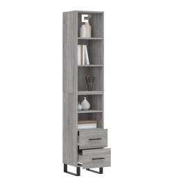 Buffet haut Sonoma gris 34,5x34x180 cm Bois d'ingénierie