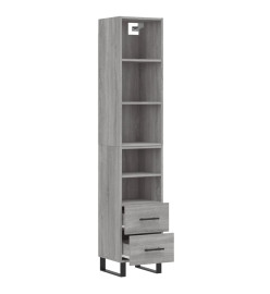 Buffet haut Sonoma gris 34,5x34x180 cm Bois d'ingénierie