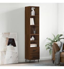Buffet haut Chêne marron 34,5x34x180 cm Bois d'ingénierie