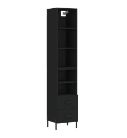 Buffet haut Noir 34,5x34x180 cm Bois d'ingénierie