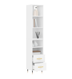 Buffet haut Blanc 34,5x34x180 cm Bois d'ingénierie