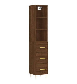 Buffet haut Chêne marron 34,5x34x180 cm Bois d'ingénierie