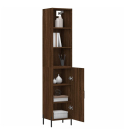 Buffet haut Chêne marron 34,5x34x180 cm Bois d'ingénierie