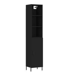 Buffet haut Noir 34,5x34x180 cm Bois d'ingénierie