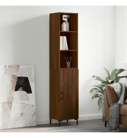 Buffet haut Chêne marron 34,5x34x180 cm Bois d'ingénierie