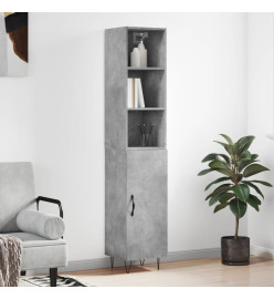 Buffet haut Gris béton 34,5x34x180 cm Bois d'ingénierie