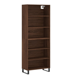 Buffet chêne marron 69,5x32,5x180 cm bois d'ingénierie