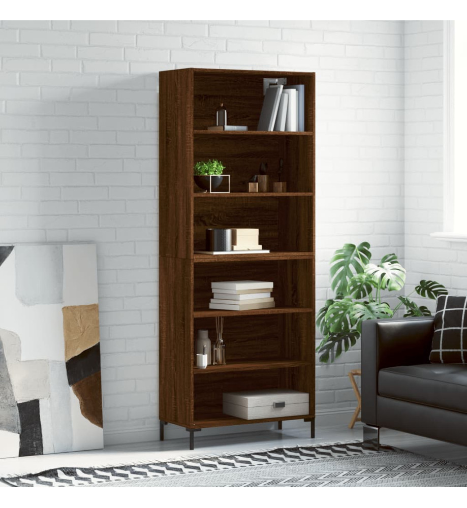 Buffet chêne marron 69,5x32,5x180 cm bois d'ingénierie Buffet chêne marron 69,5x32,5x180 cm bois d'ingénierie