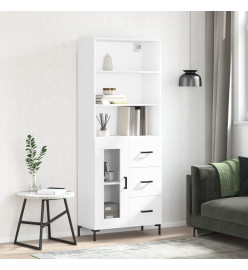 Buffet haut Blanc 69,5x34x180 cm Bois d'ingénierie