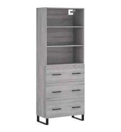 Buffet haut Sonoma gris 69,5x34x180 cm Bois d'ingénierie