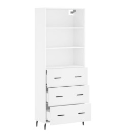 Buffet haut Blanc 69,5x34x180 cm Bois d'ingénierie