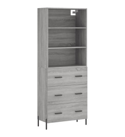 Buffet haut Sonoma gris 69,5x34x180 cm Bois d'ingénierie